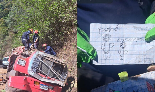 Piloto de camión fallece al volcar, al revisar sus cosas se encontraba un emotivo dibujo de su hija