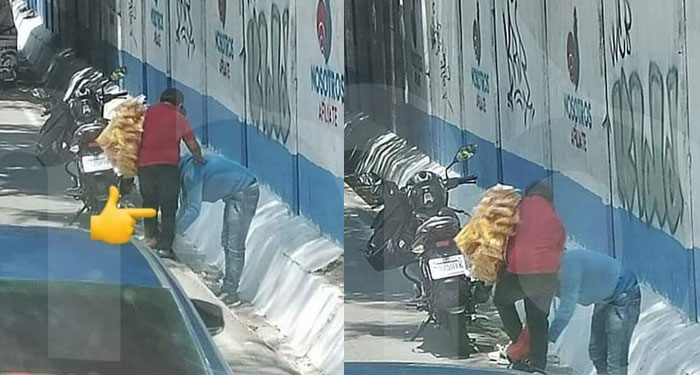 Motorista detiene su marcha y le regaló zapatos a un niño que vendía plataninas en la calle