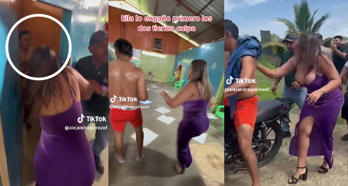 Mujer encuentra a su marido con la amante en pleno acto dentro de la habitación (Video)