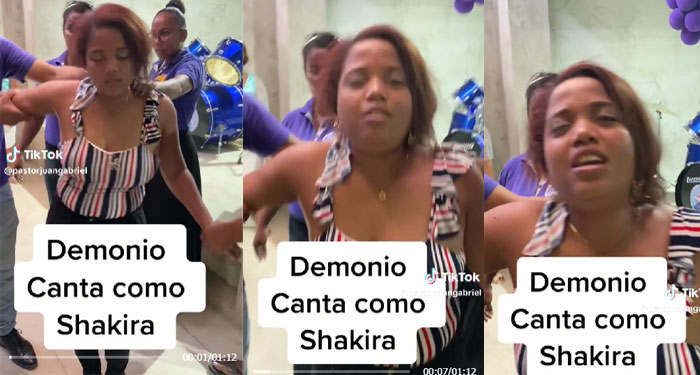 Mujer poseída por un demonio canta como Shakira y se vuelve viral en redes (Video)