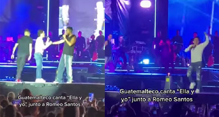 Momento en que guatemalteco se luce al cantar con Romeo Santos en Concierto (Video)