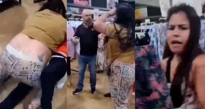 Mujeres se van a los golpes con empleados al ser sorprendidas robando en un centro comercial