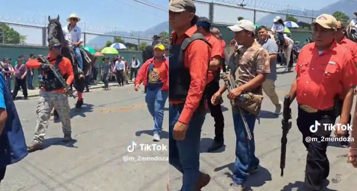 MP Investiga a los hombres fuertemente armados que participaron en desfile hípico (Video)