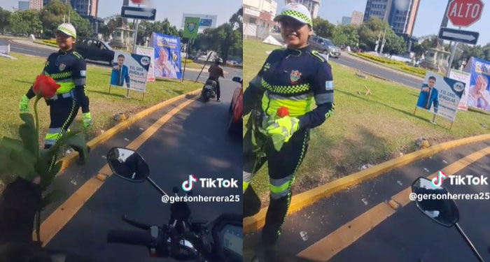 Motorista confiesa su amor por una agente de tránsito y se vuelve viral (Video)