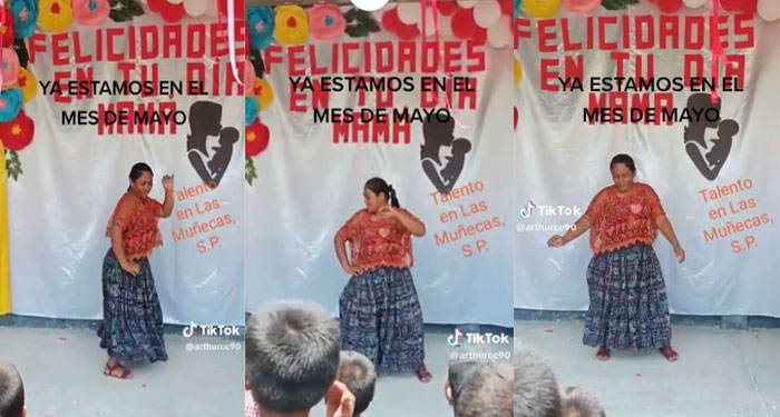 Madre se vuelve viral al realizar tremendo baile en San Pedro Carcha (Video)
