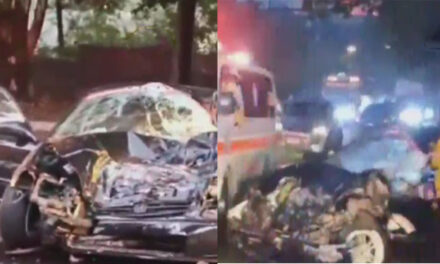 Mortal accidente entre bus extraurbano y un vehículo (Video)