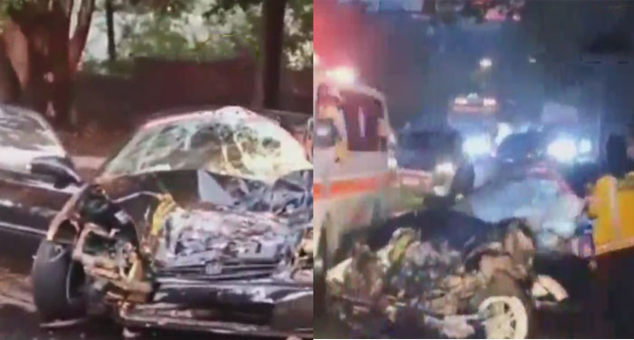 Mortal accidente entre bus extraurbano y un vehículo (Video)