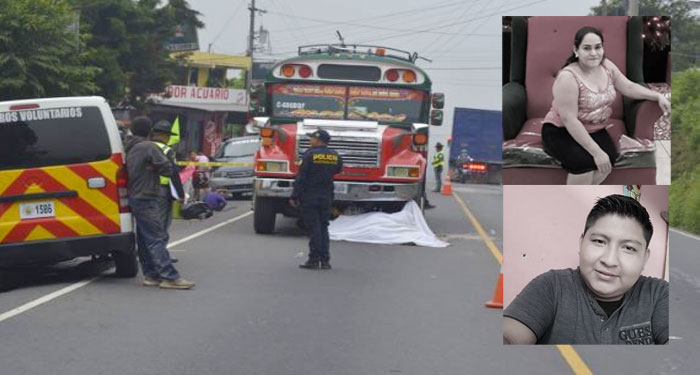 Pareja de motoristas muere al impactar de frente en contra de un bus extraurbano