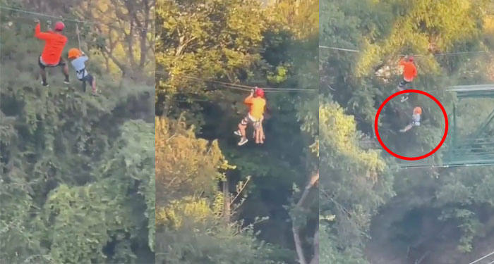 Momento en que niño de 6 años se desploma cuando hacía canopy (Video)