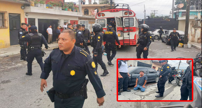 Momento exacto en que agentes de la PNC se enfrenta a balazos con delincuentes (Video)