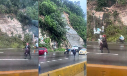 Mujer habría peleado con su novio por celos y fue captada caminando en pleno tránsito (Video)