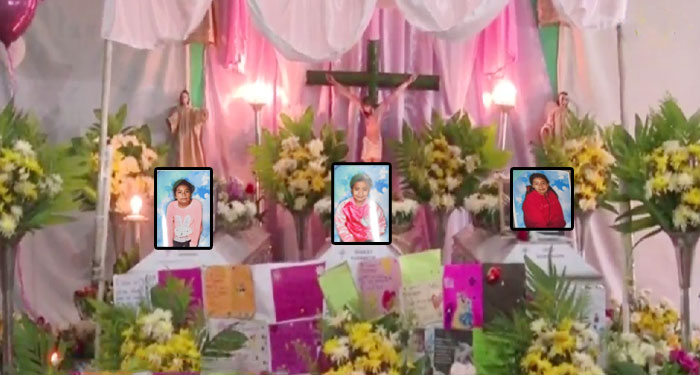 Familiares y amigos le dan el último adiós a las tres hermanitas ahogada en el mar (Video)