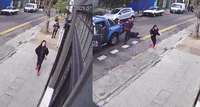 Hombre pretendía asesinar a su expareja y policías le salvan la vida a la mujer (Video)