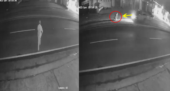 Momento en que hombre muere atropellado al tropezar cuando cruzaba la calle (Video)