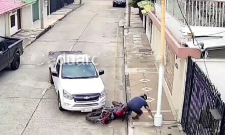 Momento en que conductor arrolla a moto ladrón que había asaltado a una mujer (Video)