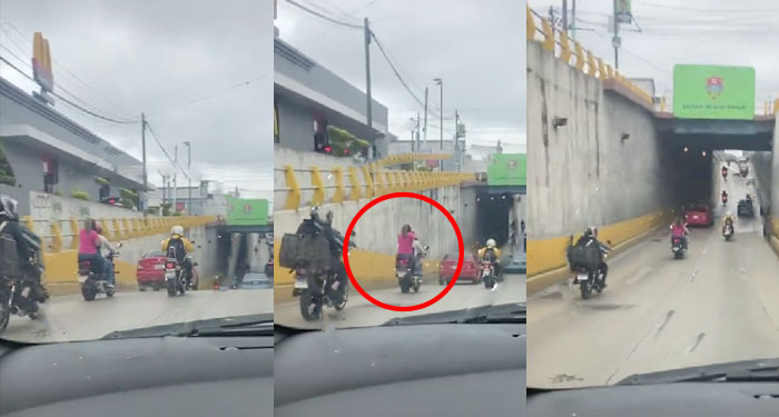 Mujer se vuelve viral al ser captada peinándose a bordo de una moto en movimiento (Video)