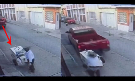 Cámara de seguridad captó el momento en que vehículo arrolla a vendedor de helados (Video)