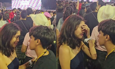 Momento en que pareja de novios pelea en pleno concierto y se vuelve viral (Video)