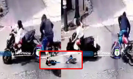 Momento en que motoristas salen volando al chocar de frente (Vídeo)