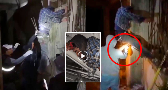 Hombre ingresó a una vivienda para robar y quedó incrustado en los hierros (Video)