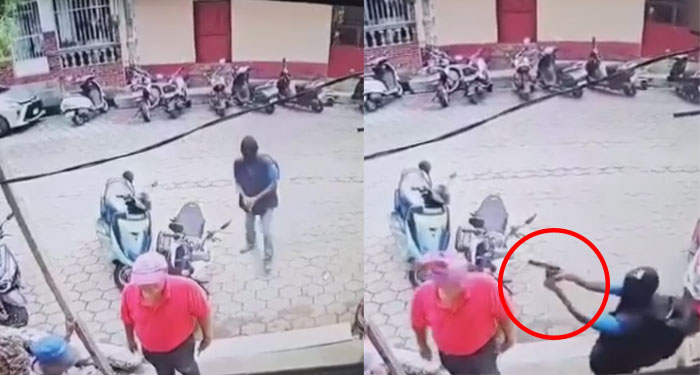 Momento en que sicario asesina a un hombre frente a una tienda (Video)