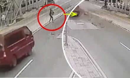 Momento exacto en que una mujer es arrollada por un bus cuando cruzaba la calle (Video)