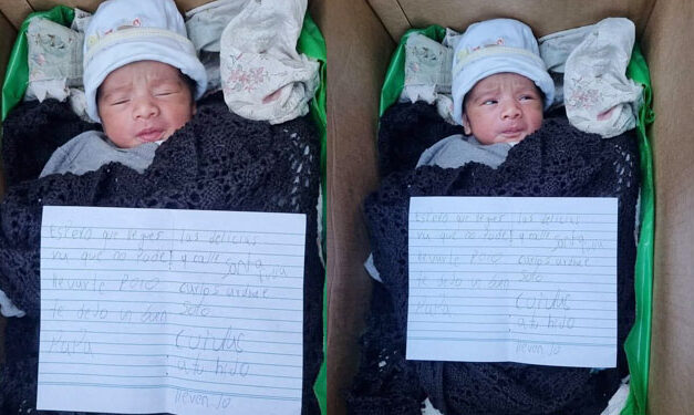 ESCUINTLA: Madre abandona a su bebé dentro de una caja con una nota (Vídeo)