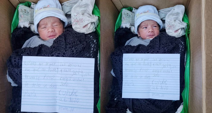 ESCUINTLA: Madre abandona a su bebé dentro de una caja con una nota (Vídeo)