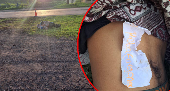 URGENTE: Sicarios abandonan cadáver con un manuscrito del motivo del asesinato