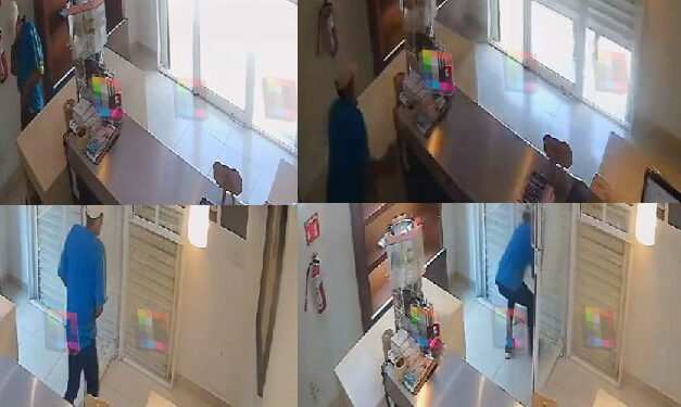 Empleada encierra a ladrón que entró amenazando con arma de fuego (Vídeo)