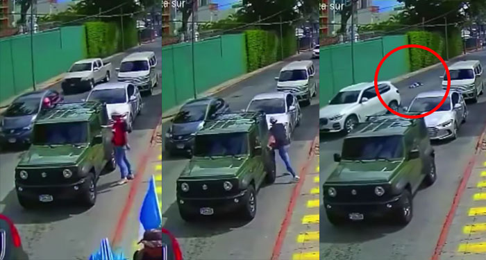 Sale el momento exacto en que asaltante es abatido a tiros por conductor (Video)