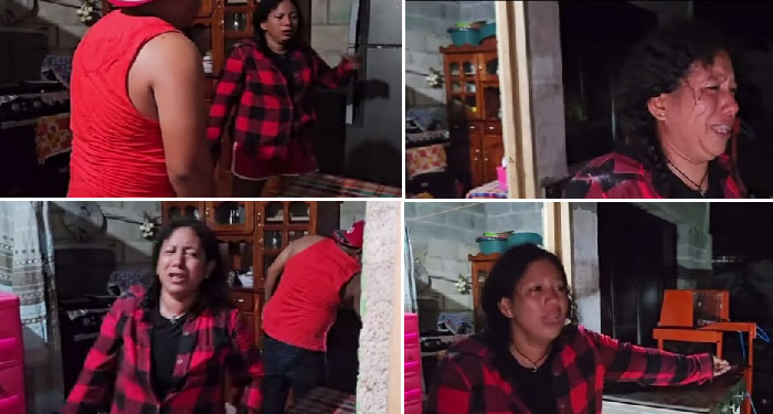 Momento en que hombre le pega a su esposa tras encontrarla con el amante (Video)