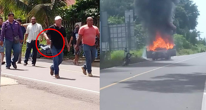 Desconocidos atacan a manifestantes que bloquearon la vía en San Marcos (Video)