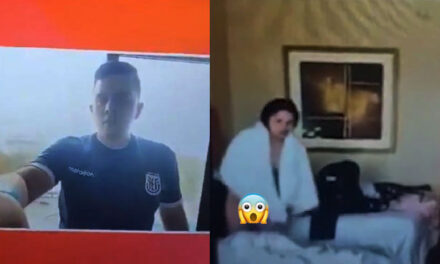 Periodista se descuida y muestra a su AMANTE sin ropa dentro del Hotel (Vídeo)