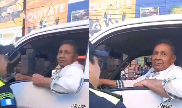 Conductor se va a los golpes con agentes de la PMT y paralizan el tráfico (Video)