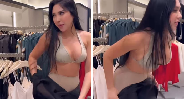 Polémica: Aida Merlano se quita la ropa en público en un centro comercial (Video)