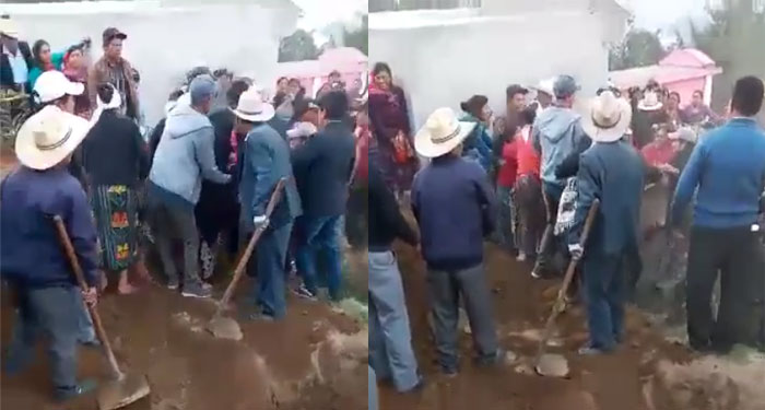 Familiares se van a los golpes en pleno entierro de su madre por una supuesta herencia (Video)